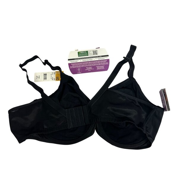 Fit For Me By Fruit Of The Loom Plus Size 360 Stretch Black Underwire Bra 44D - Picture 6 of 6